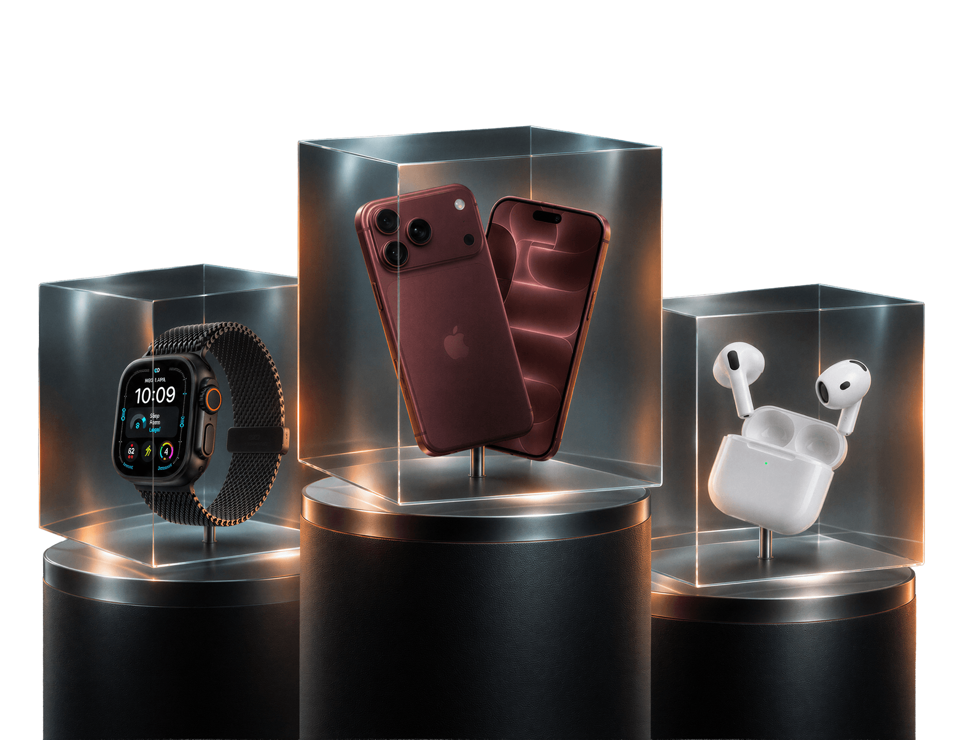 Apple Watch, iPhone, AirPods